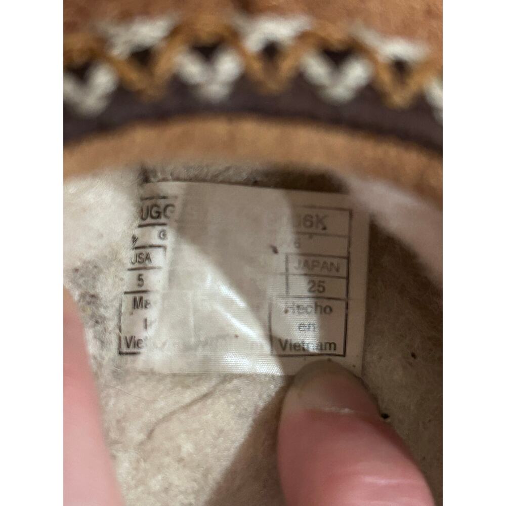 UGG Tasman Chestnut Suede Shearling Slippers Mules Women's Sz5 Comfort Cabincore - Picture 9 of 10